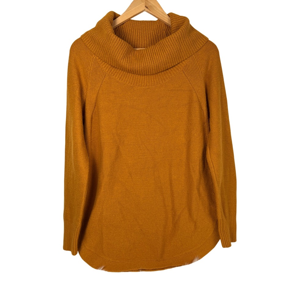 Moth Anthropologie Mustard Yellow Cowl Neck Raglan Pullover Sweater Medium